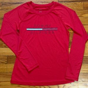 Tommy Hilfiger Red Logo Rush guard, swim top, size S